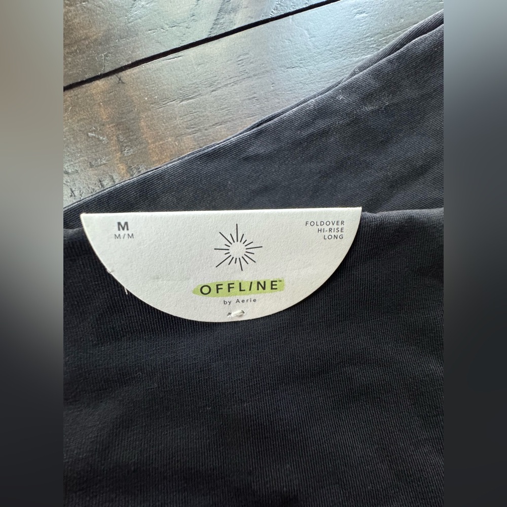 Aerie Offline NWT Charcoal Flared Fold Over Yoga Pants - Picture 2 of 7